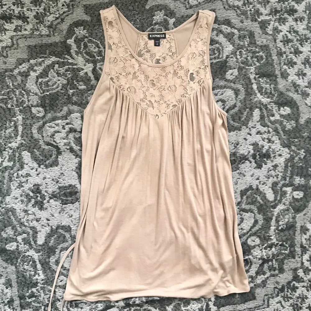 Express Tie Back Lace Tank, Long